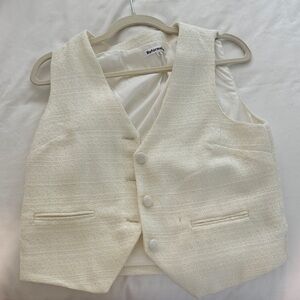 Reformation Ivory Textured Vest
